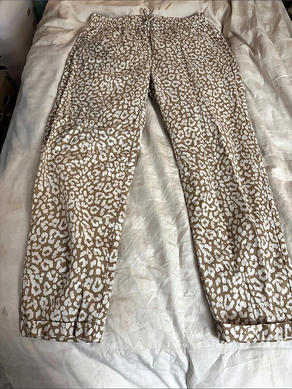 J.Crew AWW375 Animal Print Straight Leg Pants in Brown Size 2